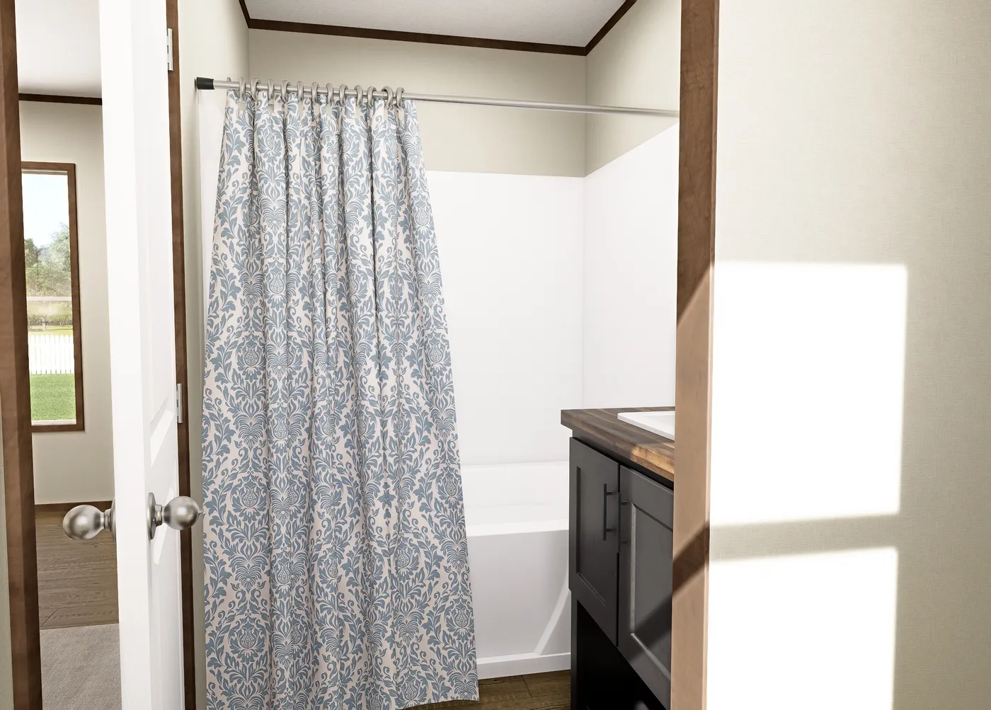 The MAGELLAN Primary Bathroom. This Manufactured Mobile Home features 3 bedrooms and 2 baths.