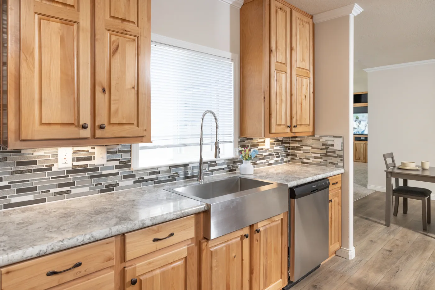 The TH601F                 CLAYTON Kitchen. This Manufactured Mobile Home features 3 bedrooms and 2 baths.