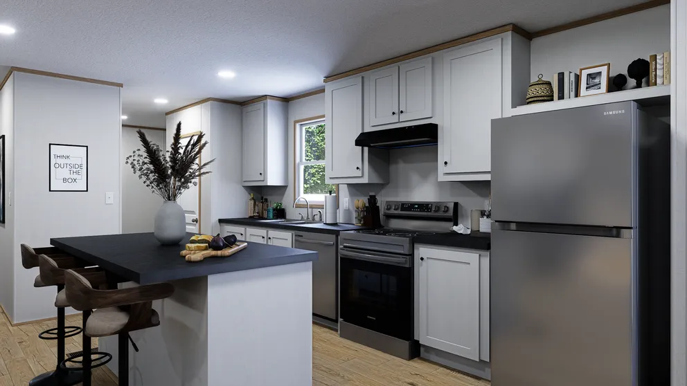 The SOLACE Kitchen. This Manufactured Mobile Home features 4 bedrooms and 2 baths.