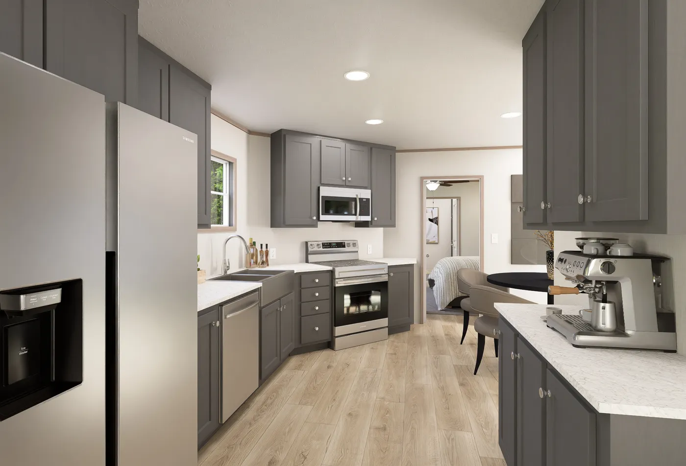 The ULTRA FLEX ANNIVERSARY PLUS Kitchen. This Manufactured Mobile Home features 3 bedrooms and 2 baths.