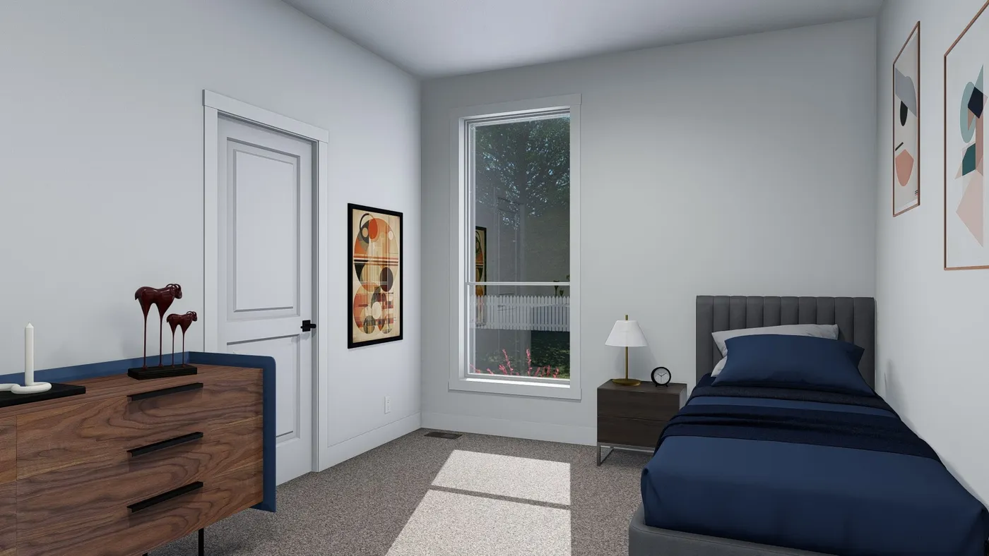The BRYCE Bedroom. This Manufactured Mobile Home features 3 bedrooms and 2 baths.