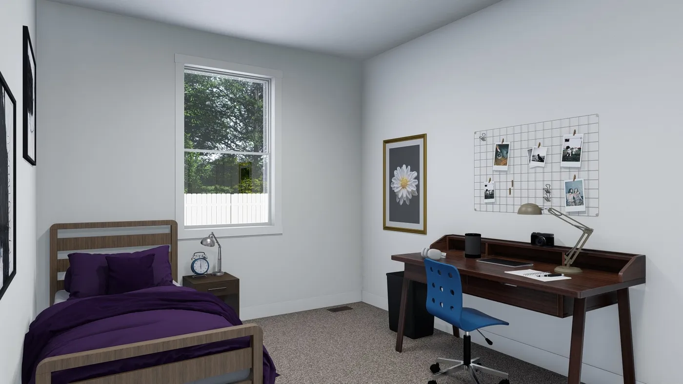 The BRYCE Bedroom. This Manufactured Mobile Home features 3 bedrooms and 2 baths.