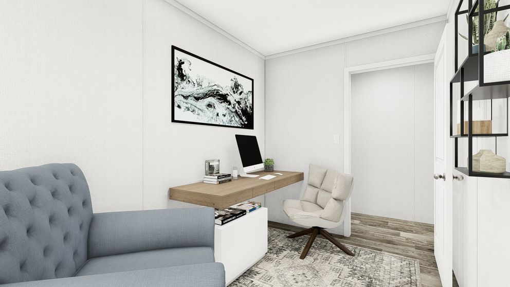 The PERIDOT 56 Guest Bedroom. This Manufactured Mobile Home features 2 bedrooms and 2 baths.