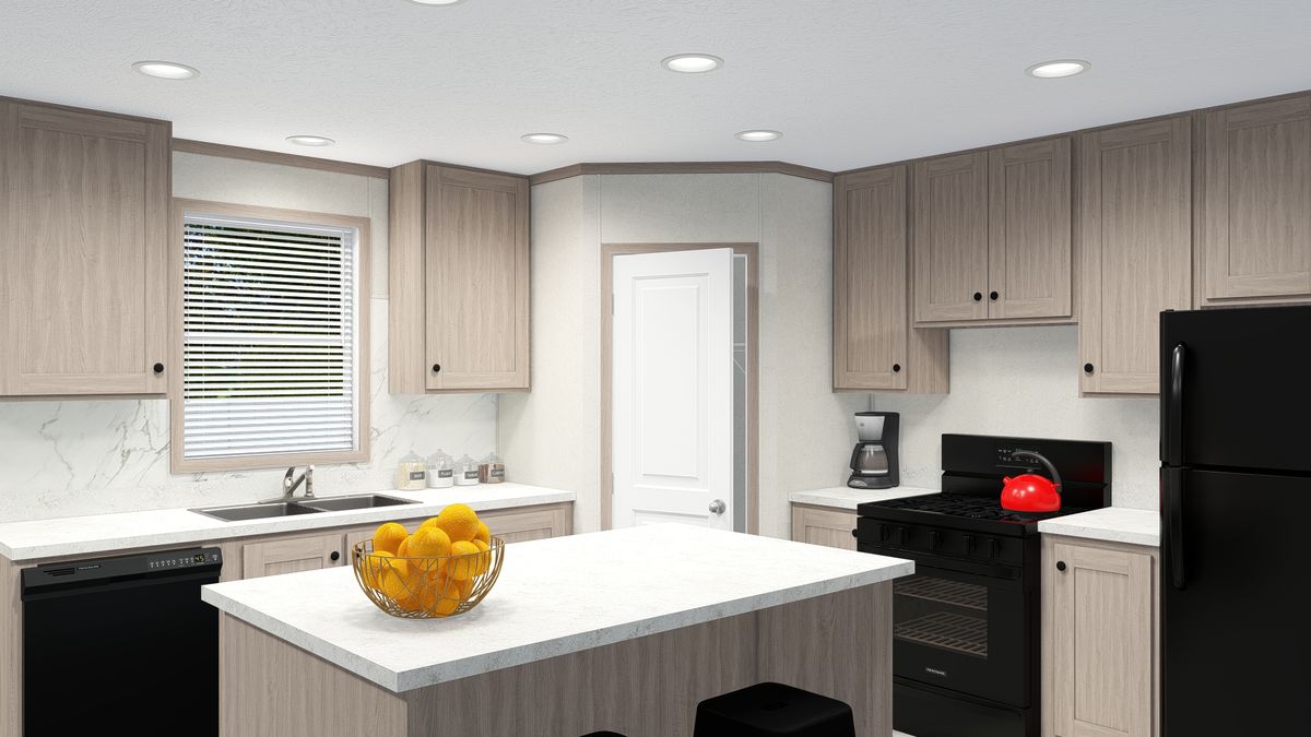 The 6028-E788 THE PULSE Kitchen. This Manufactured Mobile Home features 4 bedrooms and 2 baths.