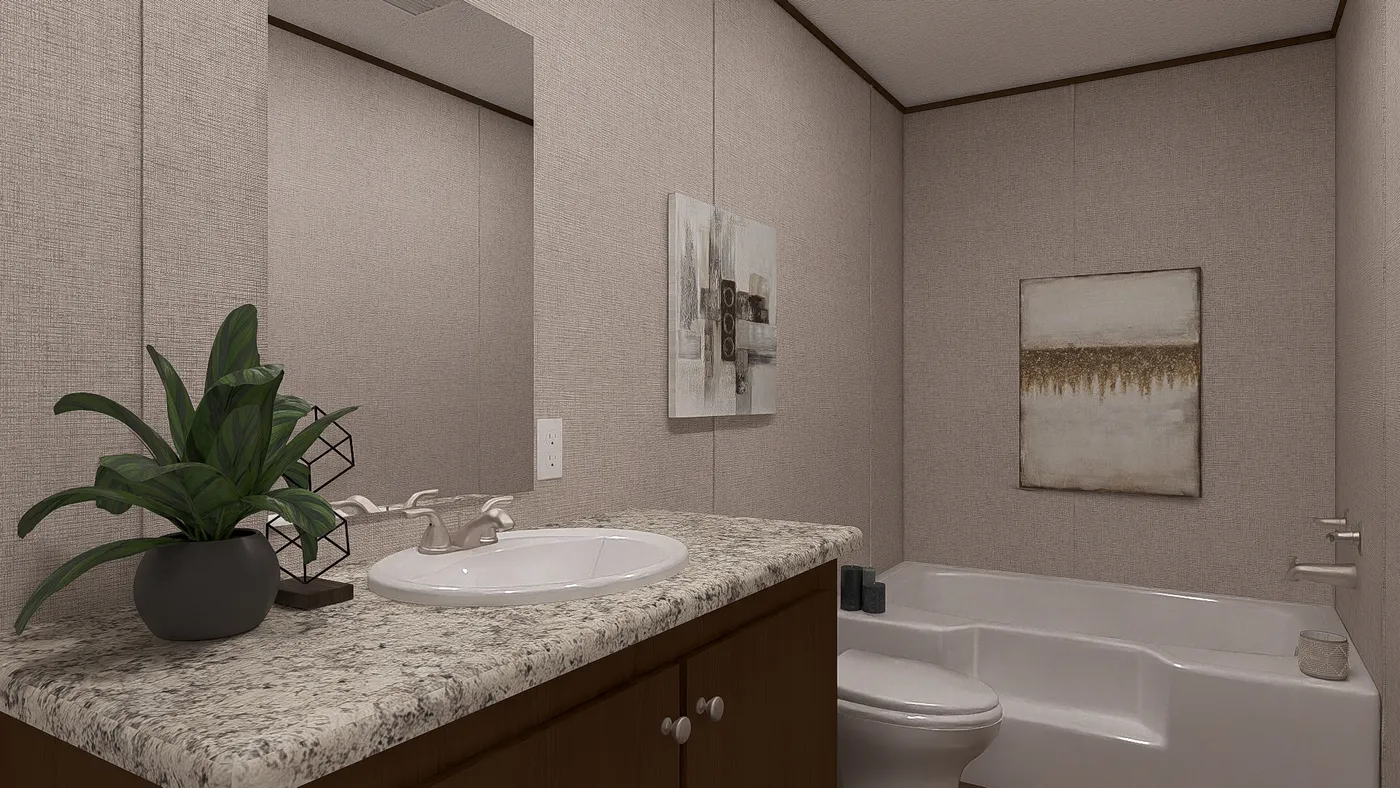 The ASPEN Primary Bathroom. This Manufactured Mobile Home features 3 bedrooms and 2 baths.