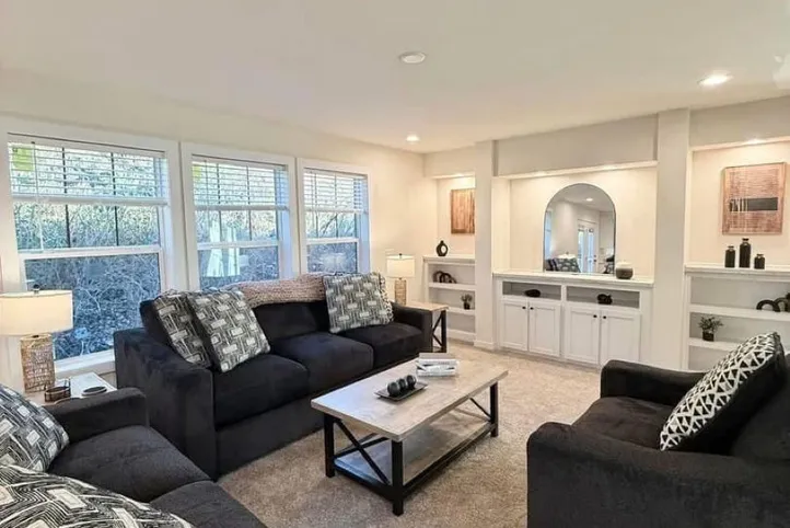 The TOMPKINS BLVD/6428-MS029-1 SEC Living Room. This Manufactured Mobile Home features 3 bedrooms and 2 baths.