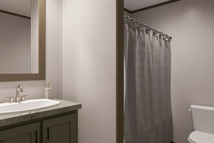 The CROCKETT Guest Bathroom. This Manufactured Mobile Home features 3 bedrooms and 2 baths.