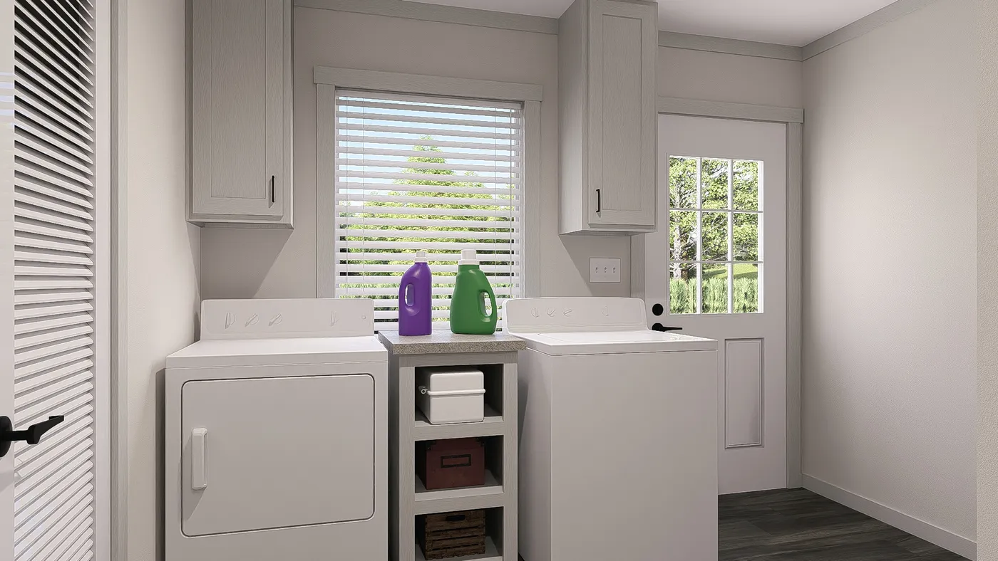The FARM 3 FLEX DEN Utility Room. This Manufactured Mobile Home features 3 bedrooms and 2 baths.