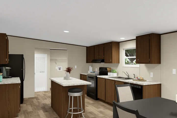 The THRILL Kitchen. This Manufactured Mobile Home features 3 bedrooms and 2 baths.