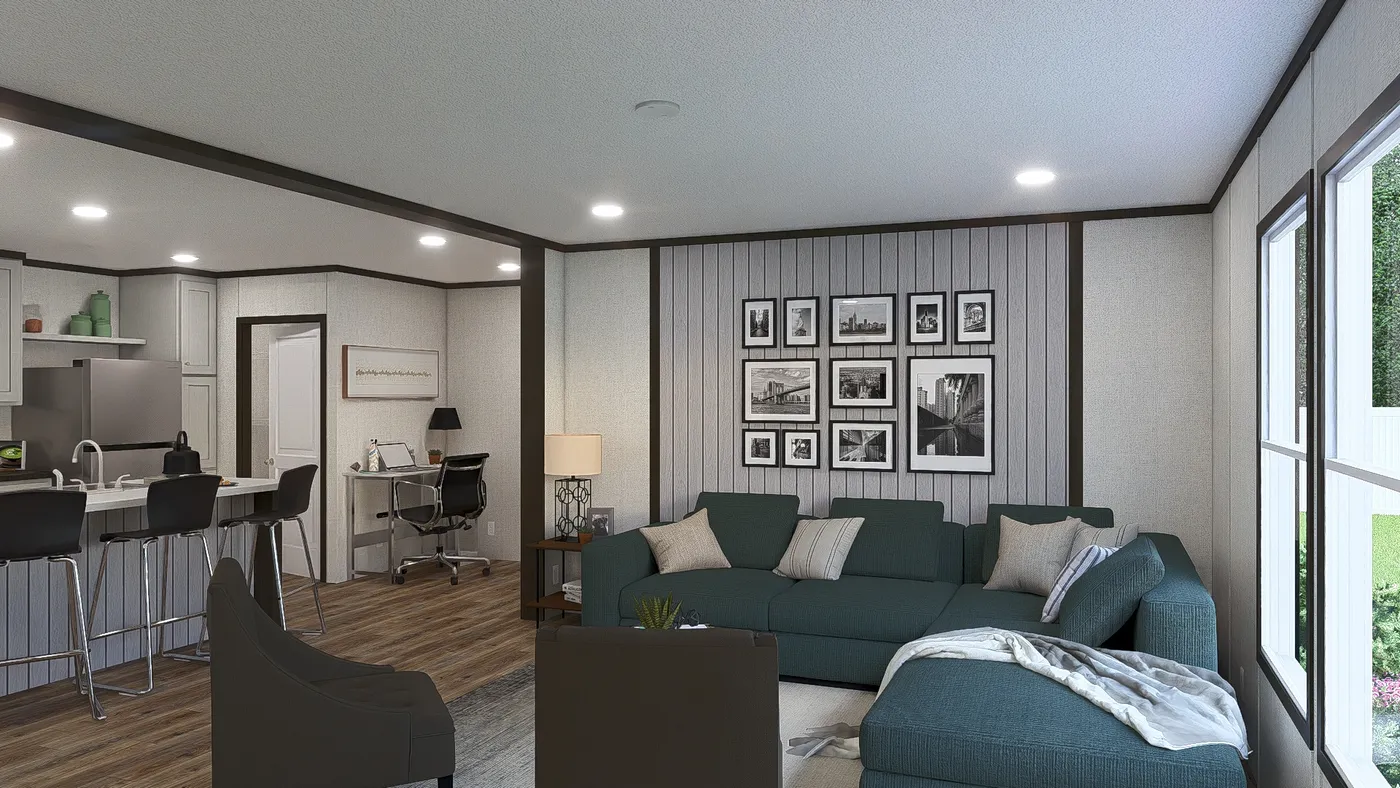 The GLIMPSE Living Room. This Manufactured Mobile Home features 3 bedrooms and 2 baths.