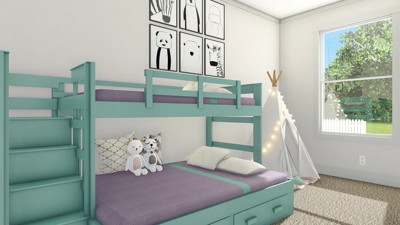 The 2007 "UNDER PRESSURE" 4828 Guest Bedroom. This Manufactured Mobile Home features 3 bedrooms and 2 baths.