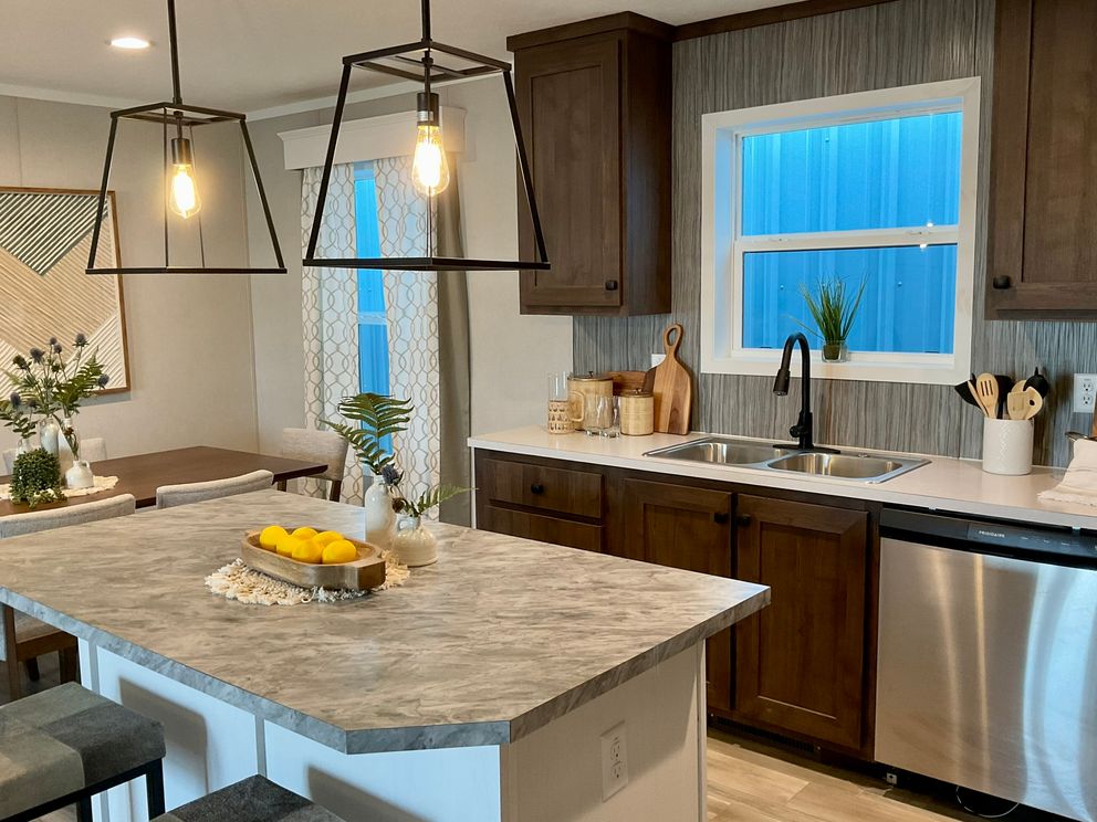 The AMETHYST Kitchen. This Manufactured Mobile Home features 3 bedrooms and 2 baths.