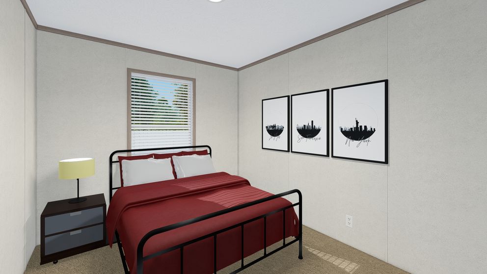 The 6028-E788 THE PULSE Guest Bedroom. This Manufactured Mobile Home features 4 bedrooms and 2 baths.
