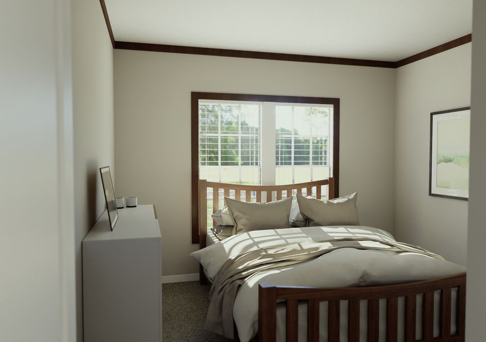 The THE ELITE Bedroom. This Manufactured Mobile Home features 3 bedrooms and 2 baths.