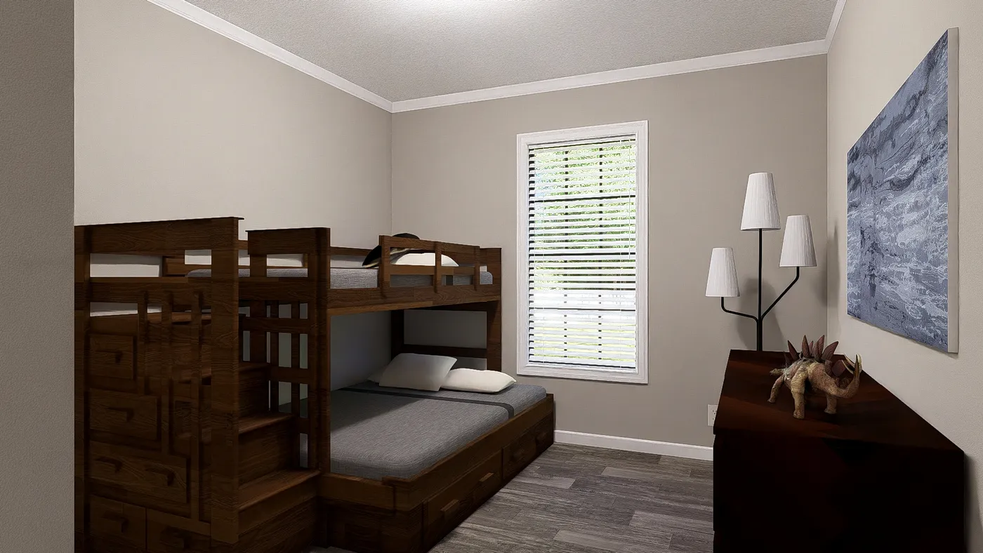 The THE LIL' EASY Bedroom. This Manufactured Mobile Home features 3 bedrooms and 2 baths.