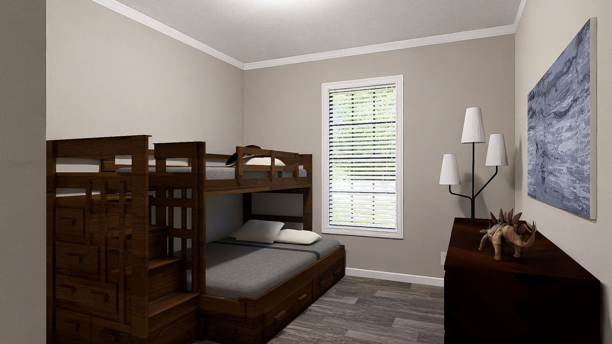 The THE LIL' EASY Bedroom. This Manufactured Mobile Home features 3 bedrooms and 2 baths.