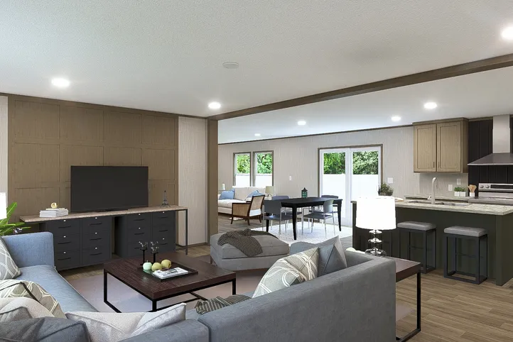 The MOROCCO Living Room. This Manufactured Mobile Home features 4 bedrooms and 2 baths.