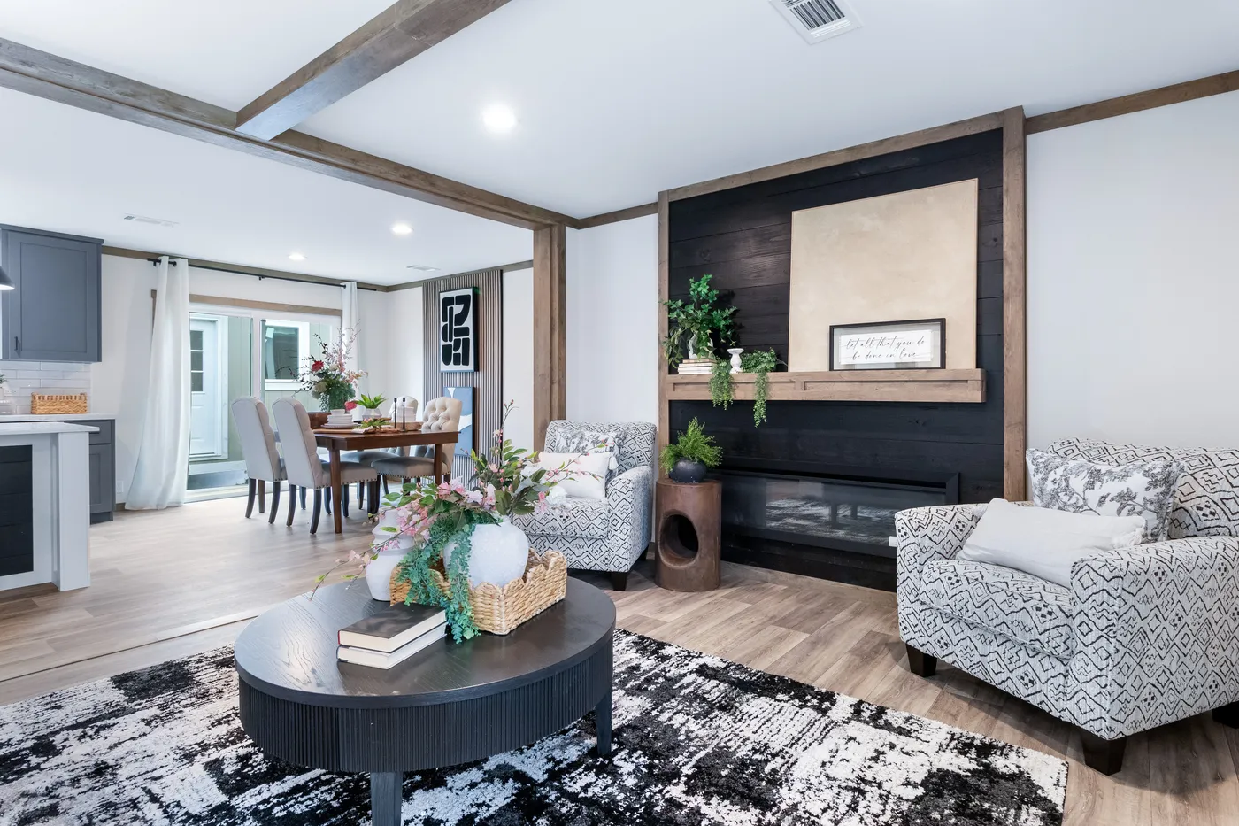The FARM 3 FLEX Living Room. This Manufactured Mobile Home features 3 bedrooms and 2 baths.