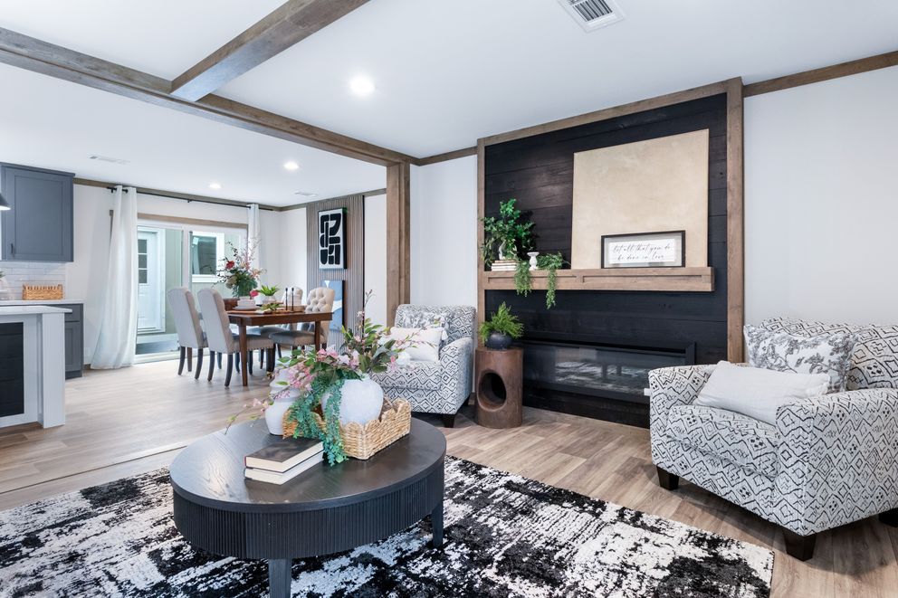 The FARM 3 FLEX Living Room. This Manufactured Mobile Home features 3 bedrooms and 2 baths.