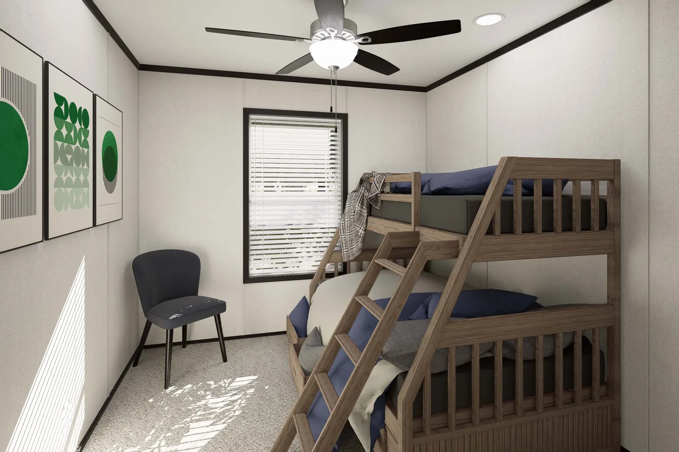 The PLATINUM ANNIVERSARY Guest Bedroom. This Manufactured Mobile Home features 3 bedrooms and 2 baths.