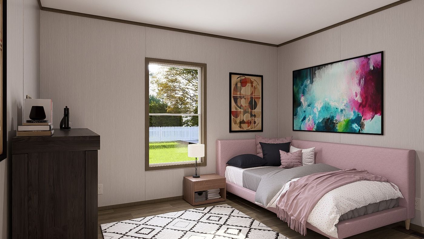 The CROCKETT Bedroom. This Manufactured Mobile Home features 3 bedrooms and 2 baths.