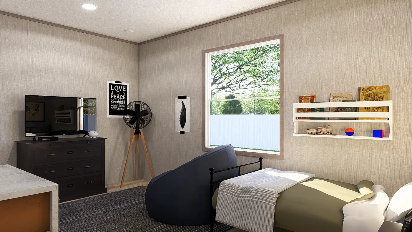 The ULTRA A-PLUS 16X76 Bedroom. This Manufactured Mobile Home features 3 bedrooms and 2 baths.