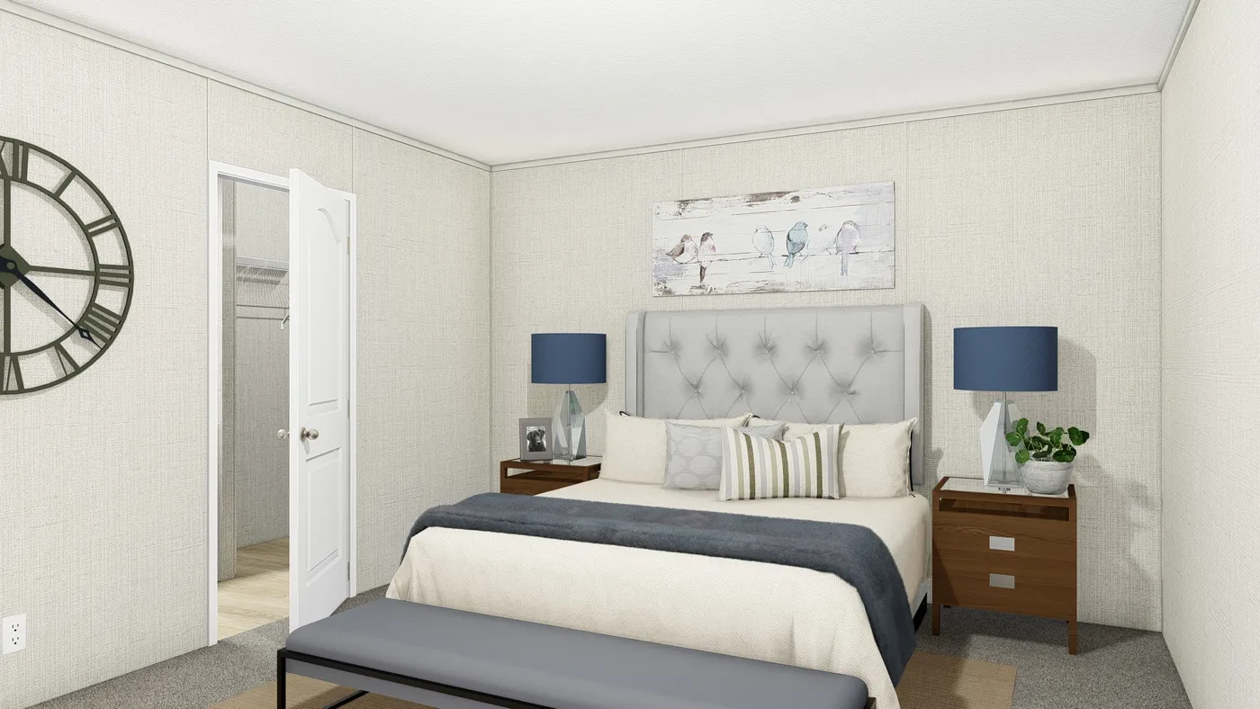 The COASTAL BREEZE I  16X72 Primary Bedroom. This Manufactured Mobile Home features 3 bedrooms and 2 baths.