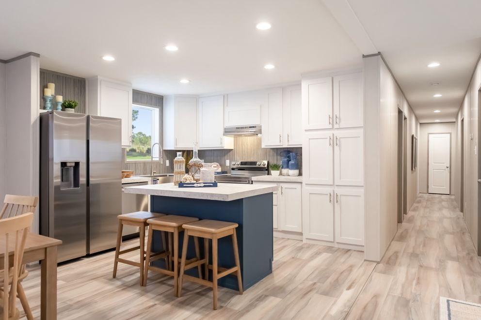 The TRADITION 48F Kitchen. This Manufactured Mobile Home features 3 bedrooms and 2 baths.