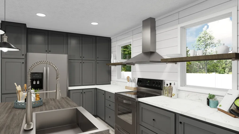 The THE RESERVE 52 Kitchen. This Manufactured Mobile Home features 3 bedrooms and 2 baths.