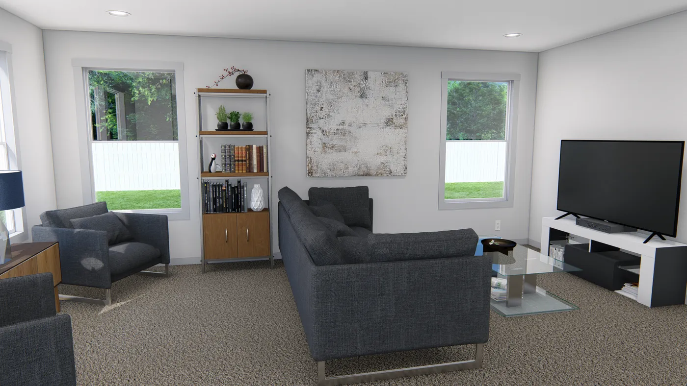 The TEM2452-3A AFRICA Living Room. This Manufactured Mobile Home features 3 bedrooms and 2 baths.