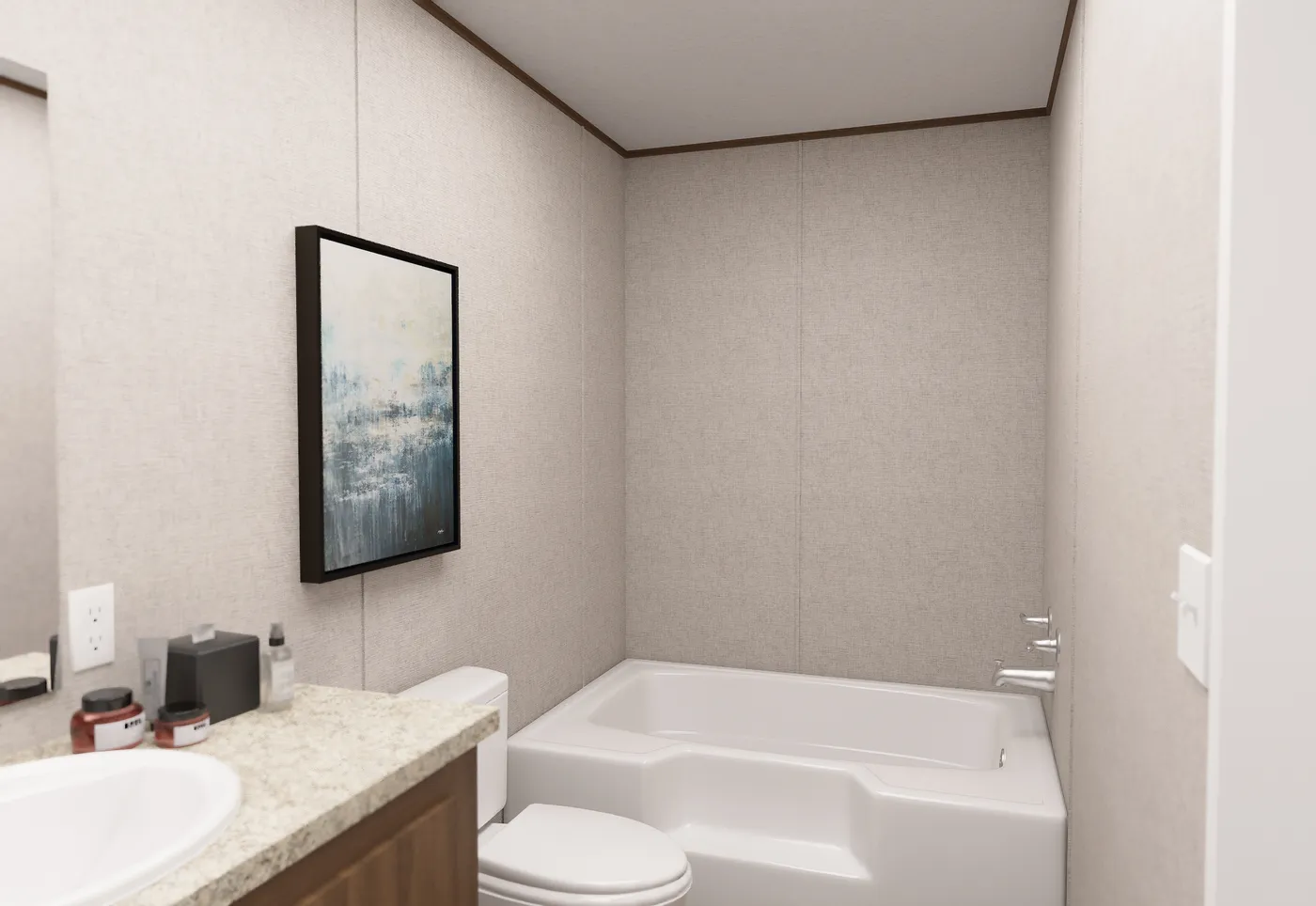 The ASPEN Primary Bathroom. This Manufactured Mobile Home features 3 bedrooms and 2 baths.