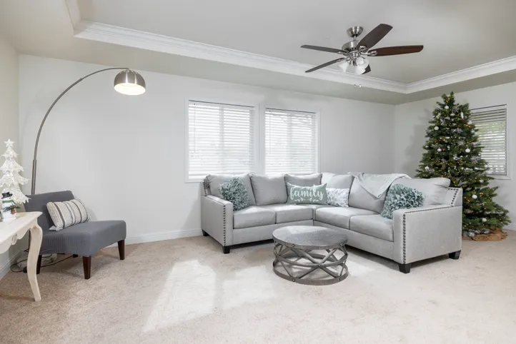 The FAIRPOINT 24403A Living Room. This Manufactured Mobile Home features 3 bedrooms and 2 baths.