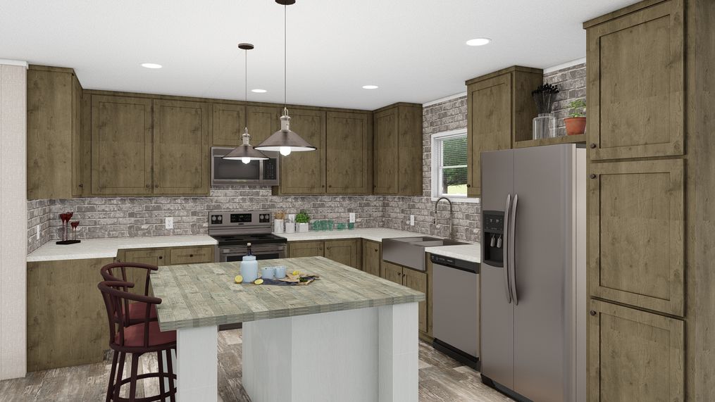 The ULTRA PRO 4 BR 28X68 Kitchen. This Manufactured Mobile Home features 4 bedrooms and 2 baths.
