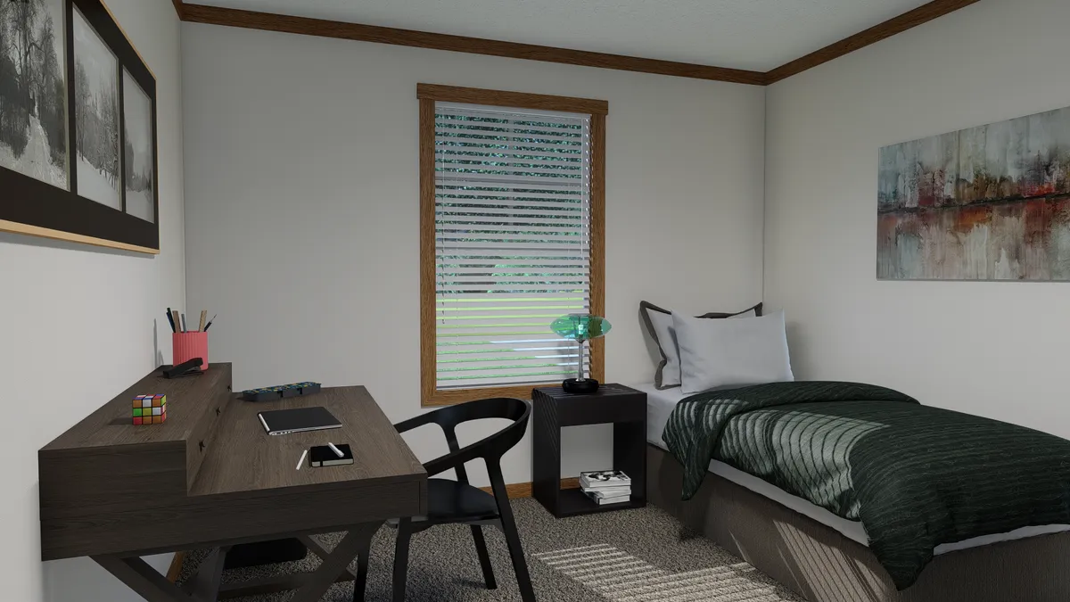 The HUDSON Guest Bedroom. This Manufactured Mobile Home features 3 bedrooms and 2 baths.