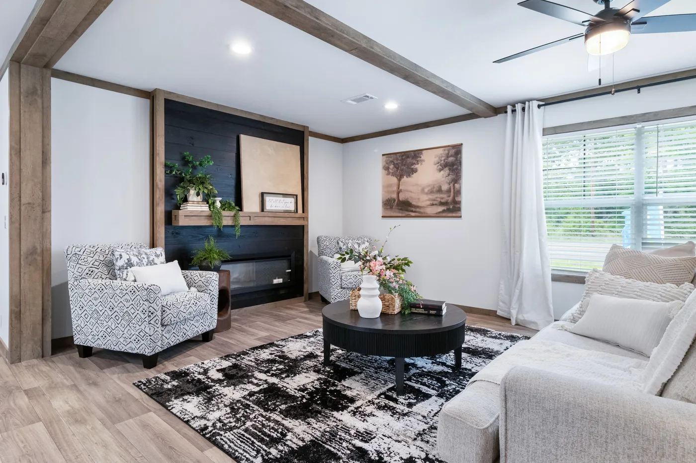 The FARM 3 FLEX Living Room. This Manufactured Mobile Home features 3 bedrooms and 2 baths.