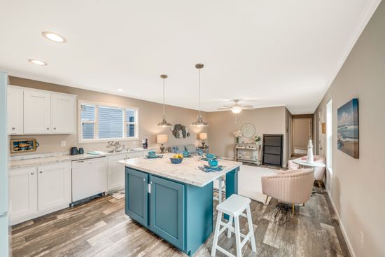 The SWEET BREEZE 76 Kitchen. This Manufactured Mobile Home features 3 bedrooms and 2 baths.