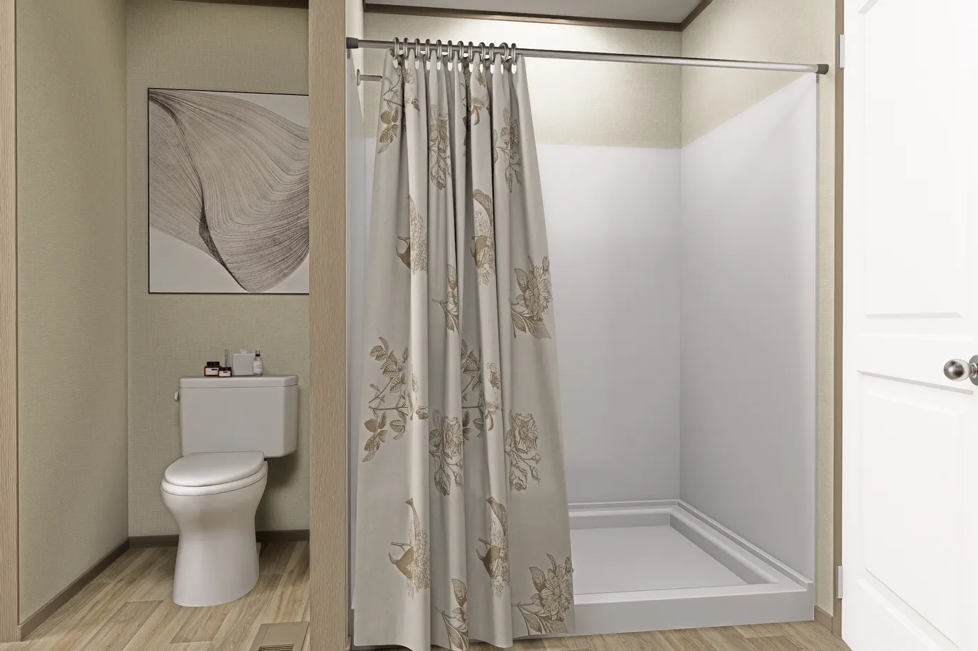 The EXPLORER Primary Bathroom. This Manufactured Mobile Home features 3 bedrooms and 2 baths.