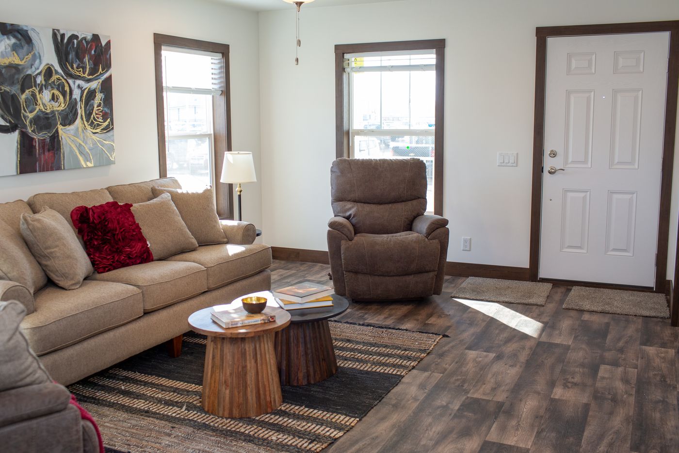 The RAMSEY 75 MOD Living Room. This Modular Home features 4 bedrooms and 2 baths.