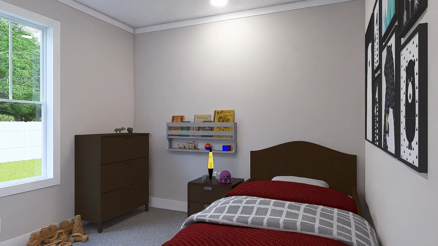 The MY GIRL Guest Bedroom. This Manufactured Mobile Home features 3 bedrooms and 2 baths.