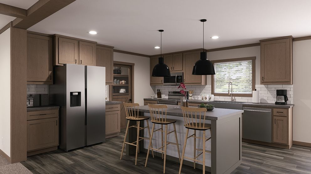 The FARM 4 FLEX ELITE Kitchen. This Manufactured Mobile Home features 4 bedrooms and 3 baths.