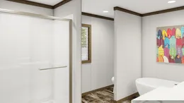 The HOMESTEAD BREEZE Master Bathroom. This Manufactured Mobile Home features 4 bedrooms and 2 baths.