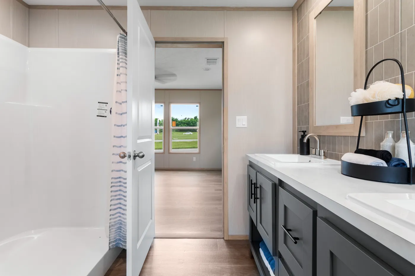 The FIJI Primary Bathroom. This Manufactured Mobile Home features 3 bedrooms and 2 baths.