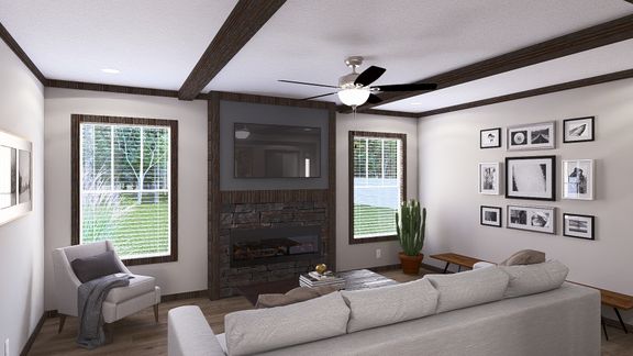 The THE JACKSON Family Room. This Manufactured Mobile Home features 4 bedrooms and 2 baths.