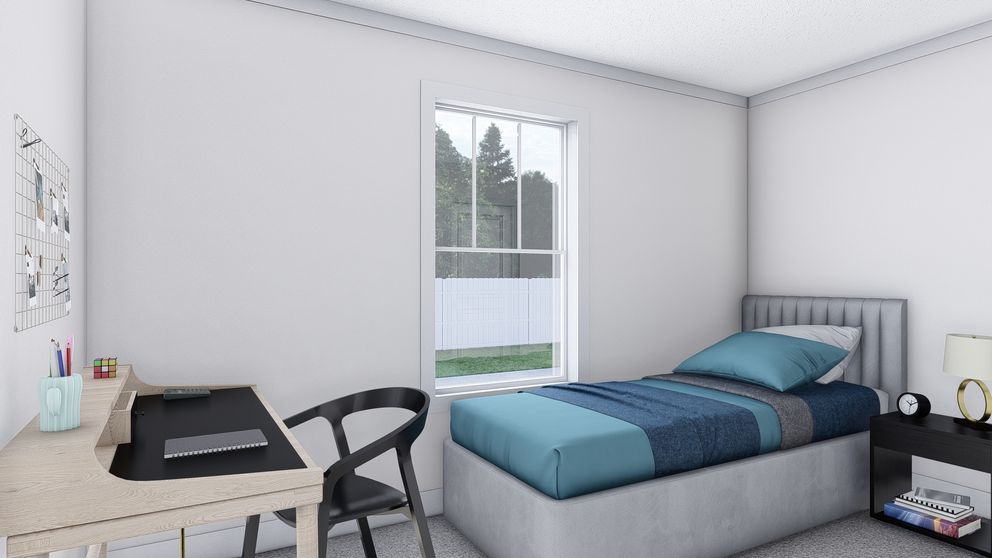The HEY JUDE Guest Bedroom. This Manufactured Mobile Home features 4 bedrooms and 2 baths.