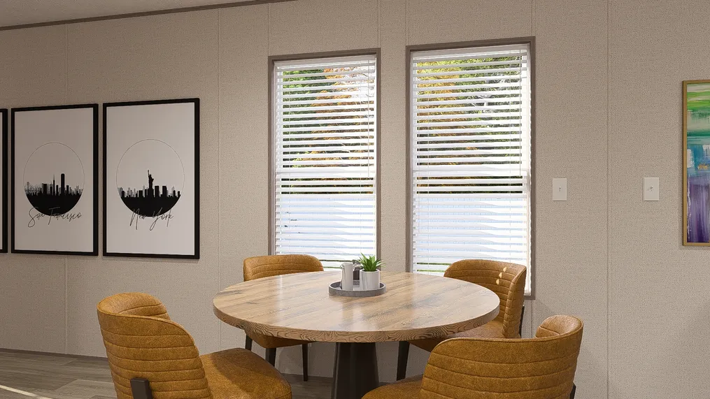 The BLAZER 76 4A Dining Room. This Manufactured Mobile Home features 4 bedrooms and 2 baths.