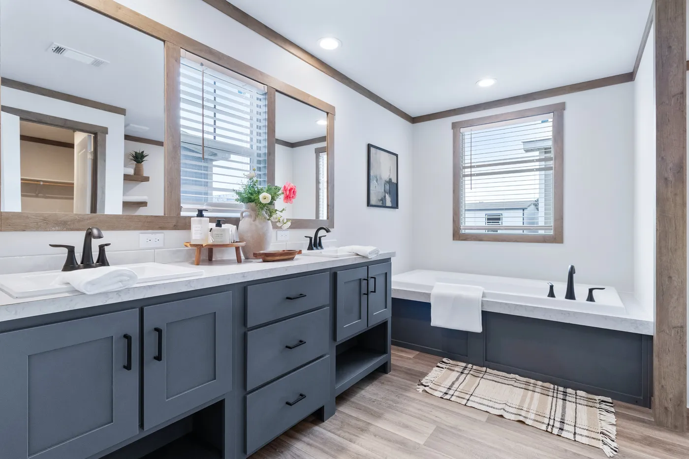The FARM 3 FLEX Primary Bathroom. This Manufactured Mobile Home features 3 bedrooms and 2 baths.