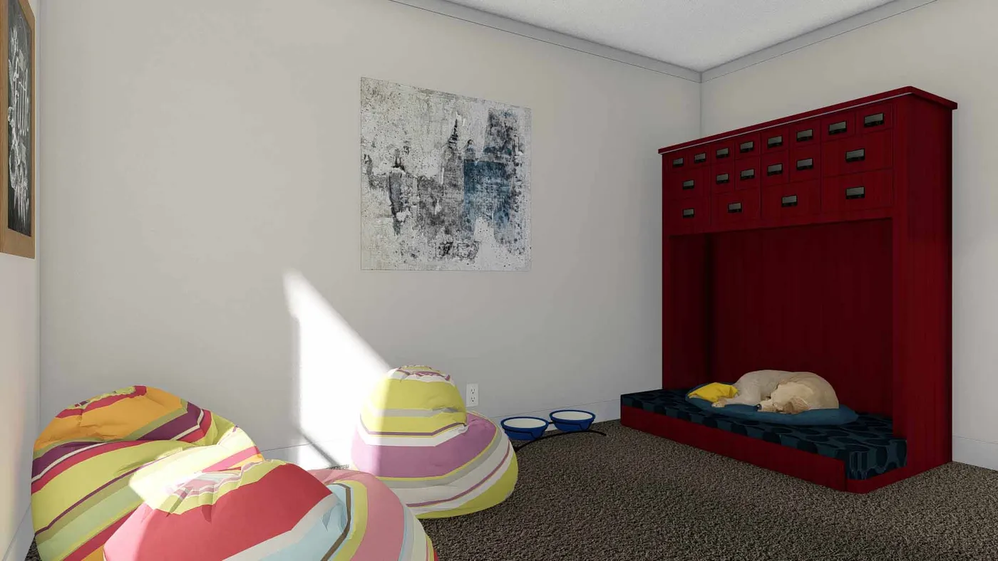 The ROCKET MAN Bedroom. This Manufactured Mobile Home features 3 bedrooms and 2 baths.
