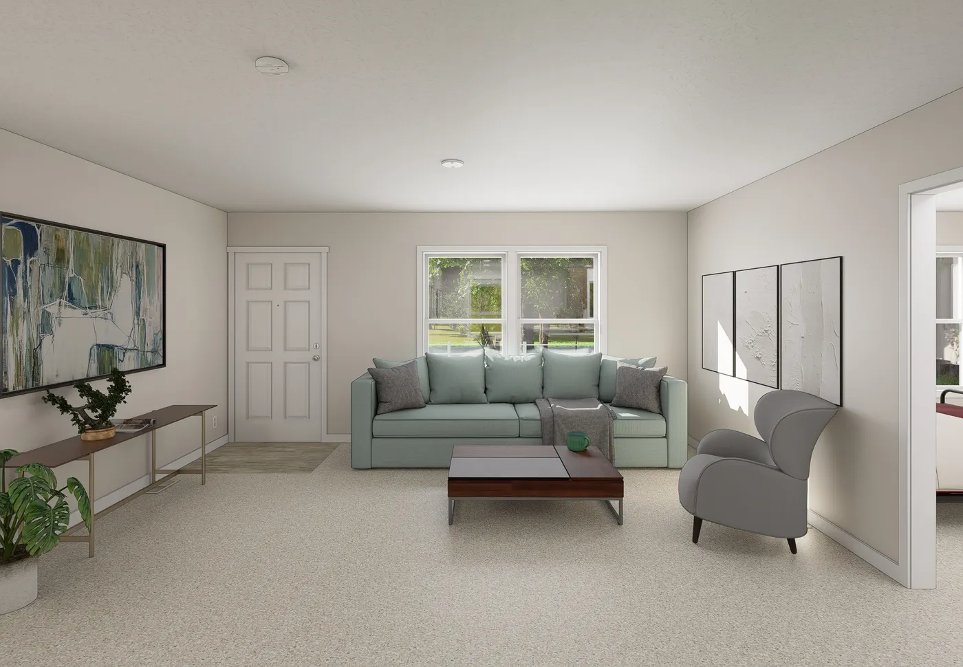 The 5019 IMAGINE Living Room. This Manufactured Mobile Home features 3 bedrooms and 2 baths.