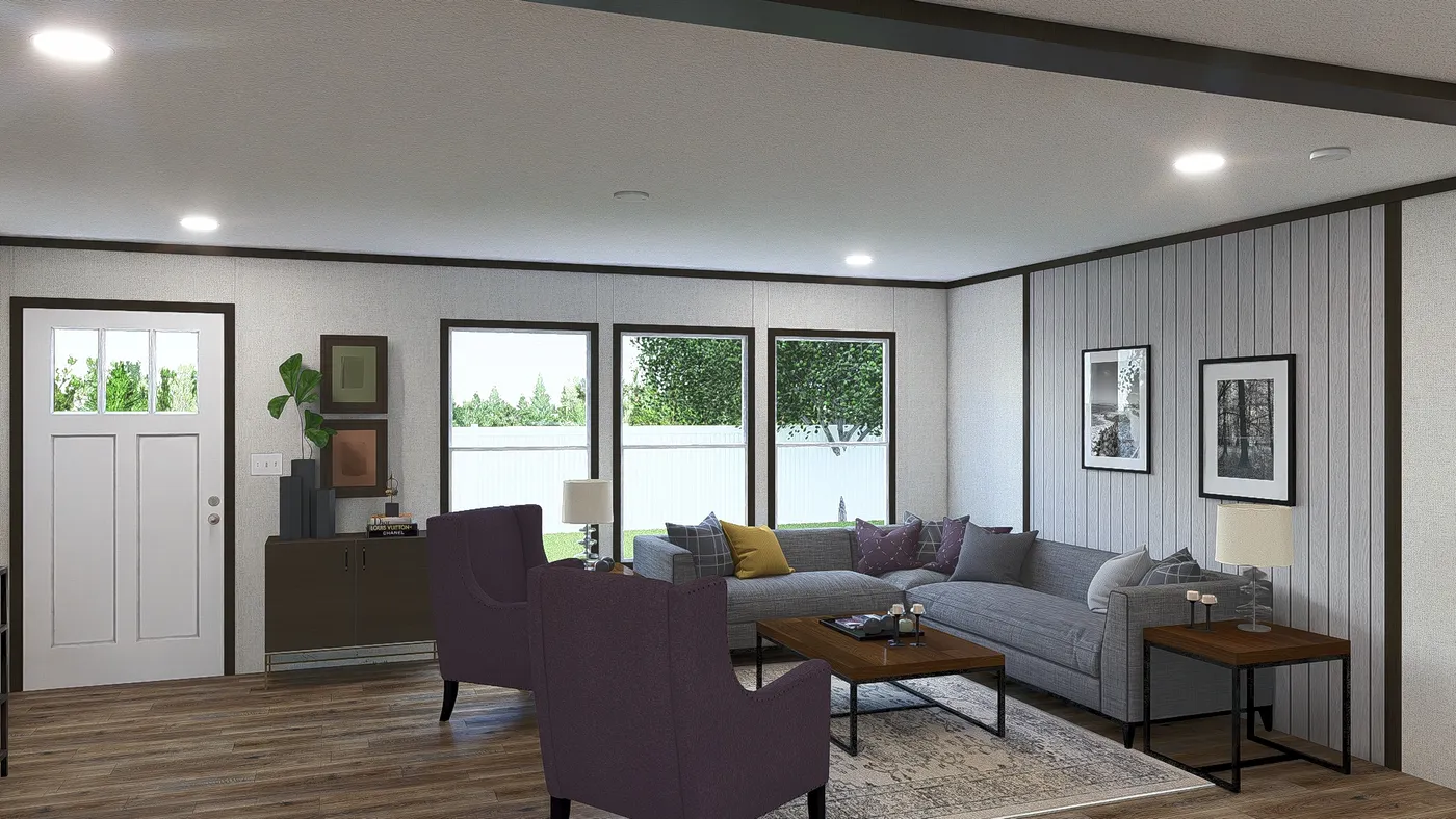 The EMPOWER Living Room. This Manufactured Mobile Home features 4 bedrooms and 2 baths.