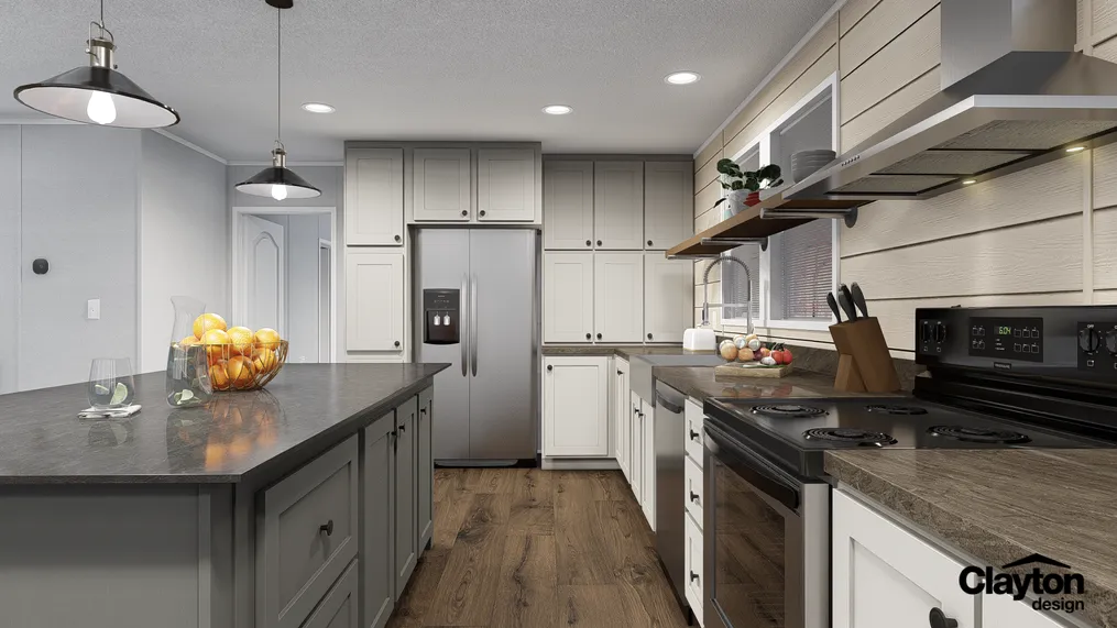 The THE RESERVE 76 Kitchen. This Manufactured Mobile Home features 4 bedrooms and 2 baths.